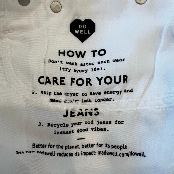NWT Madewell kick out jeans in white size 31T, ankle length - Picture 5 of 8